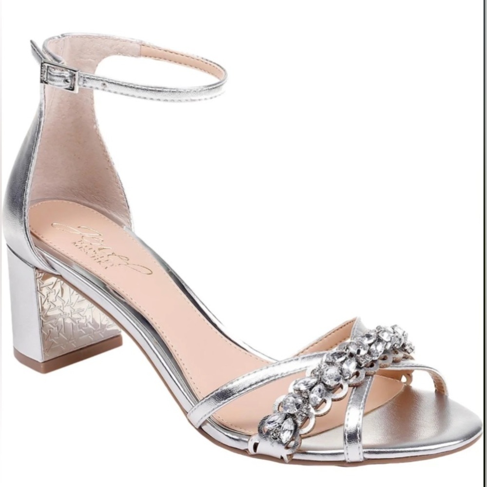 Jewel Badgley Mischka Silver Sandals